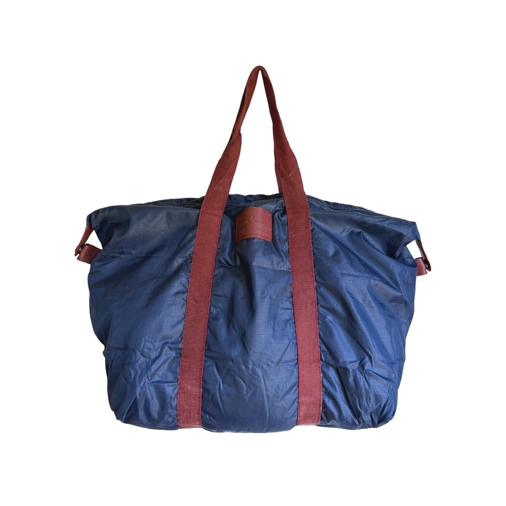 Pierre Cardin Vintage Navy Blue Ripstop Nylon Duffel Bag Weekender Travel Bag
